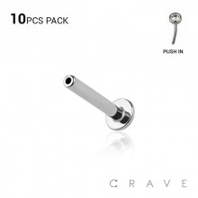 10PCS OF 316L SURGICAL STEEL 4MM FLAT DISK THREADLESS PUSH IN LABRET BAR 10PCS OF 316L SURGICAL STEEL 4MM FLAT DISK THREADLESS PUSH IN LABRET BAR
